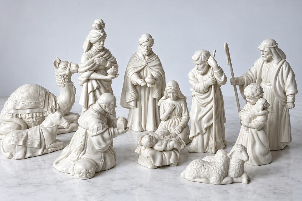Vintage 1981 Avon Nativity Collectibles 11 Piece Porcelain Set w Boxes